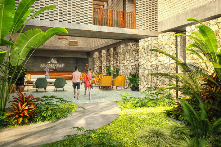 Arama_bay_lobby_01, 105 Midtown, Puerto Vallarta, Jalisco, México