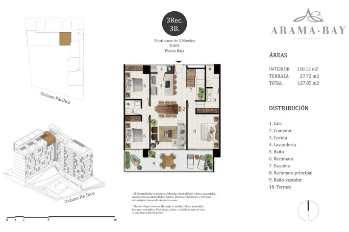 Unit_type_B801_PB, 105 Midtown, Puerto Vallarta, Jalisco, México