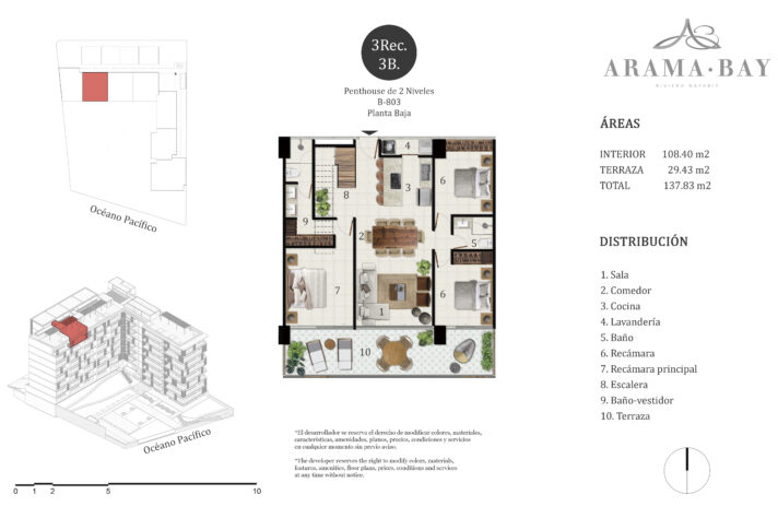 Unit_type_B803_PB, 105 Midtown, Puerto Vallarta, Jalisco, México